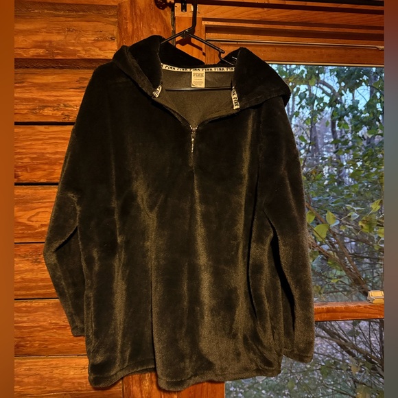 VS PINK fur hoodie size large - Picture 1 of 3